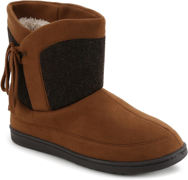 Dearfoams Mixed Material Bootie Boots For Women(Beige)