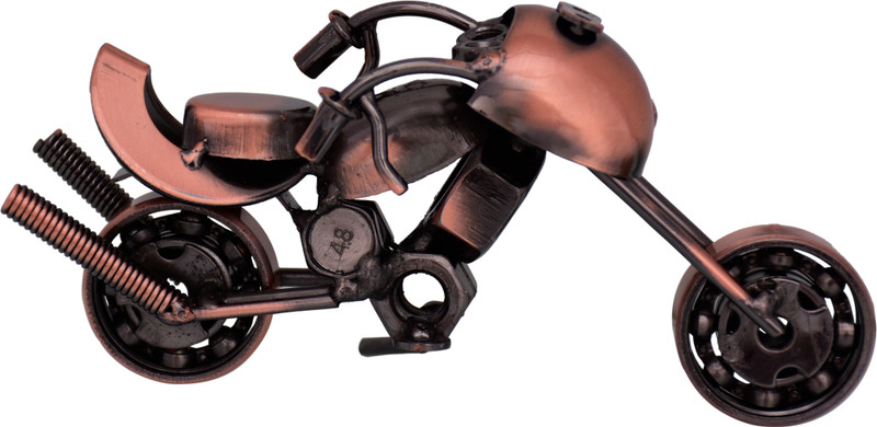 Purpledip Handcrafted Rustic Miniature Motorcycle Bike Showpiece Gift Collectible For Road Enthusiasts Decorative Showpiece  -  4 cm(Carbon Steel, Multicolor)