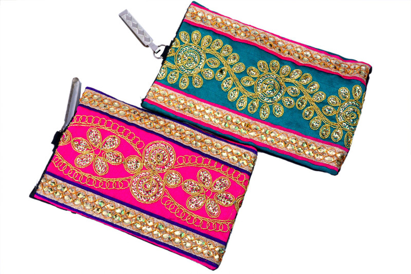 Craft Trade Women's Cotton Handmade Embroidered Mobile Pouch (Multicolour) Mobile Pouch(Multicolor)