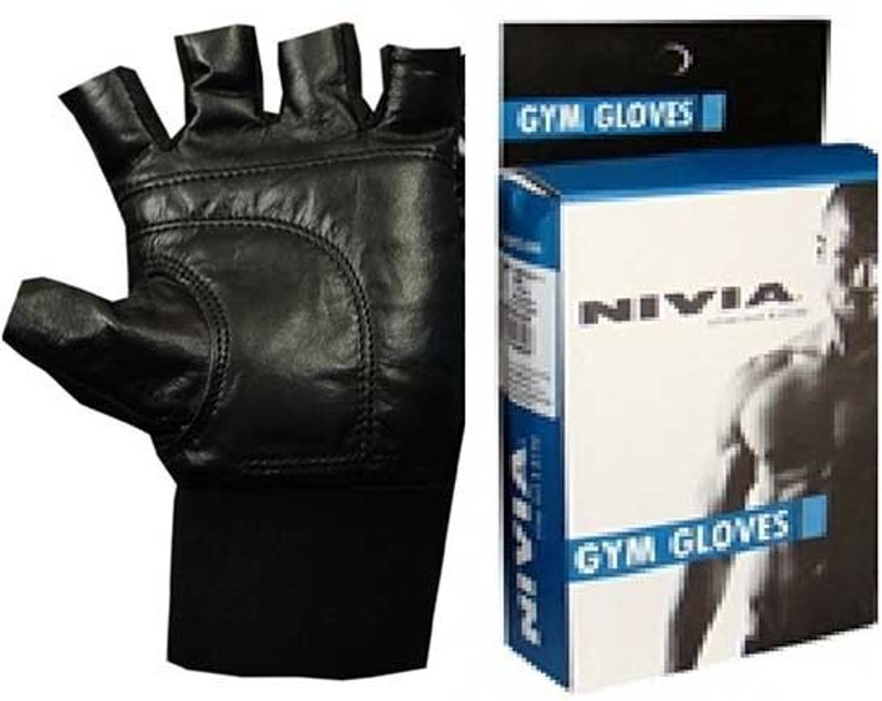 Nivia NEW LEATHER SPORTS Gym & Fitness Gloves (M, Black) Nivia NEW LEATHER SPORTS Gym & Fitness Gloves (M, Black)
