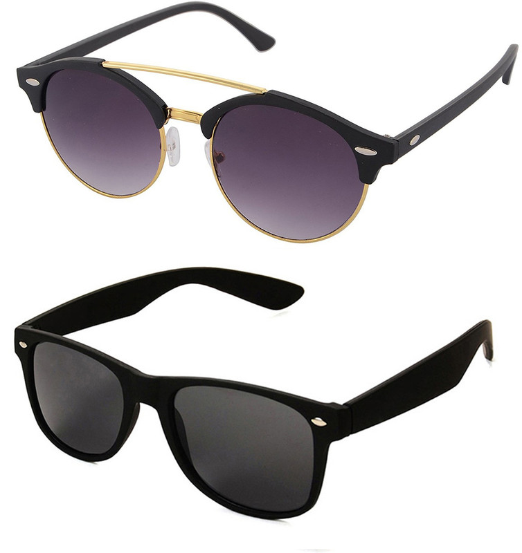 Aventus Round, Wayfarer Sunglasses(Black)