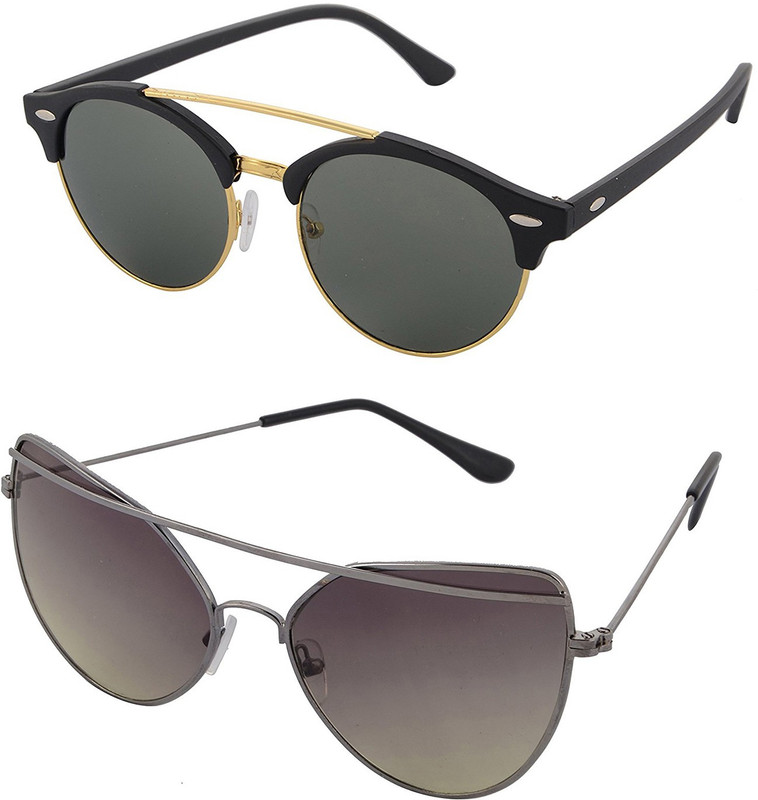 Aventus Round, Cat-eye Sunglasses(Green)