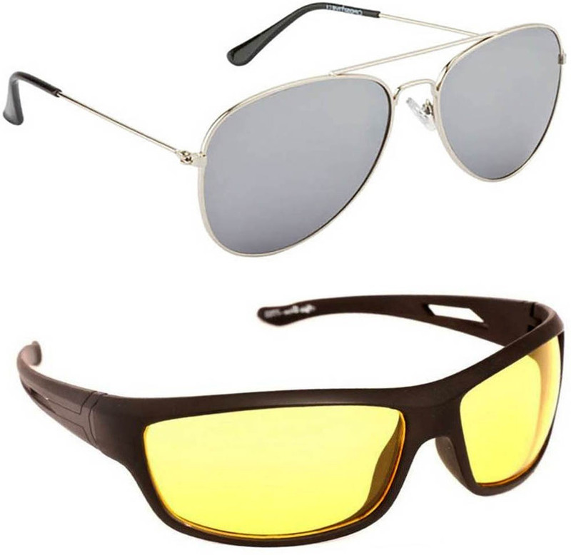 Magjons Round Sunglasses(Silver, Yellow) Magjons Round Sunglasses(Silver, Yellow)