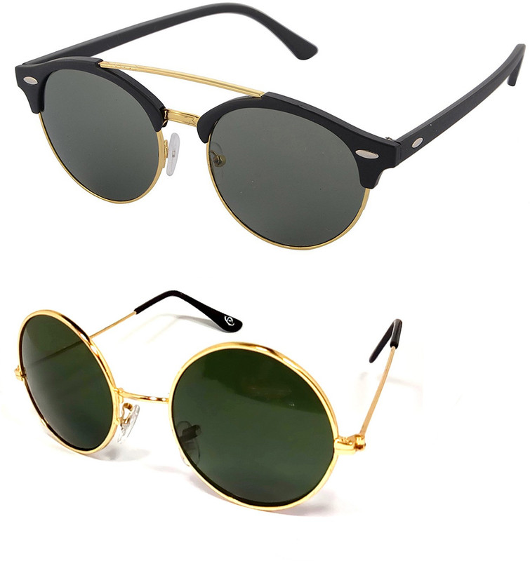 Aventus Round, Clubmaster Sunglasses(Green)