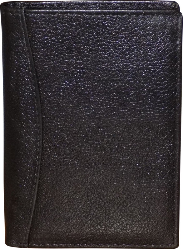 Kan Black Genuine Leather Travel Document Holder with 8 Card Slots(Black)