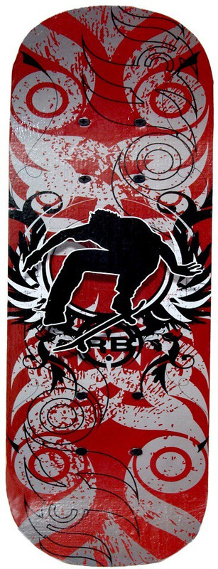skera RED ROLLER SKATER Graphics 24'' 6 inch x 24 inch Skateboard(Red, Pack of 1)