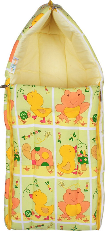 Ole Baby Ole Baby 3 in 1 Colorful Frog, Tortoies & Duck Hooded Reversible Carry Nest cum Baby Sleeping Bag Sleeping Bag(Yellow)