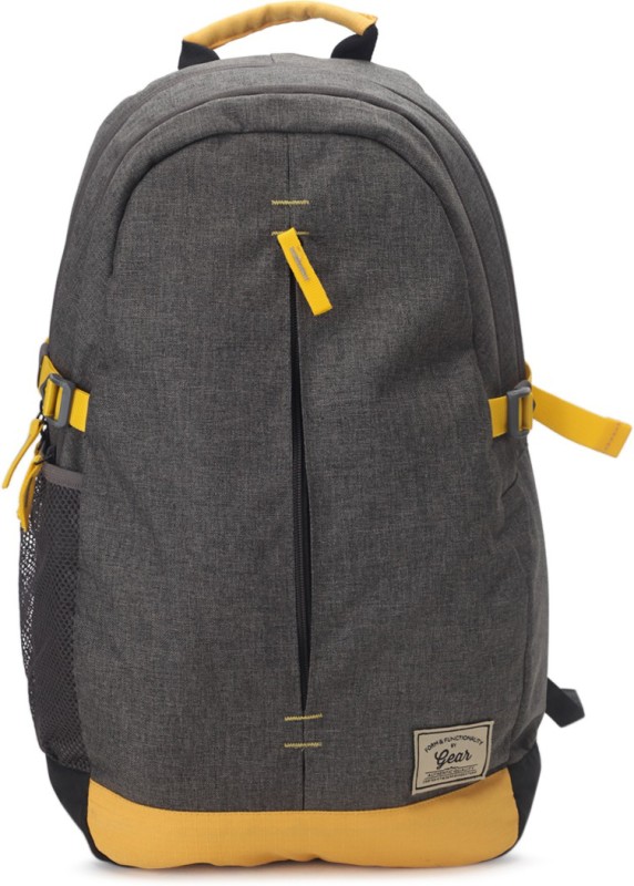 Gear Campus 1 Slub Backpack 21 L Backpack(Grey, Yellow)