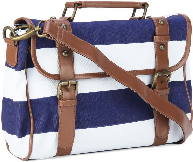 United Colors of Benetton Women Blue, Brown Messenger Bag