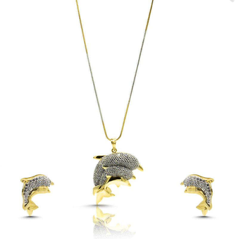 darsh jewel hut dolphin pendet Brass Brass Pendant Set