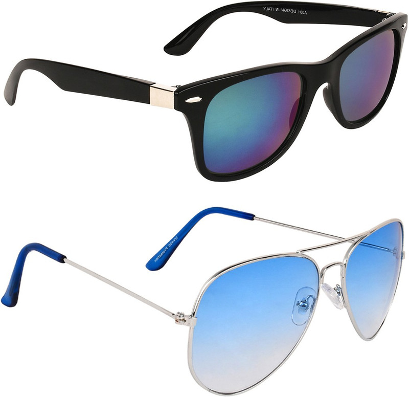 Zyaden Wayfarer, Aviator Sunglasses(Blue, Blue)