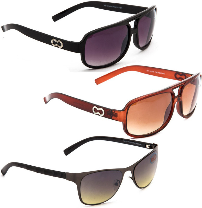 DKB Aviator, Sports, Wayfarer Sunglasses(Black, Brown, Grey)