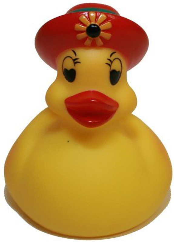 waddlers Rubber Ducks Family Lady Bonnet Rubber Duck, Brand Toy Bathtub Rubber Duck Lady On Red Bonnett Hat That Floats Bath Toy(Red)