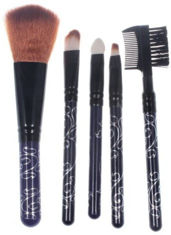 So Beauty Flawless Powder Blush Cosmetic Synthetic Makeup Brush Set--black(Pack of 5)