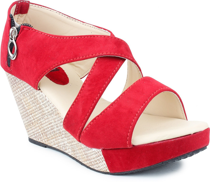 Moonwalk Women Red Wedges