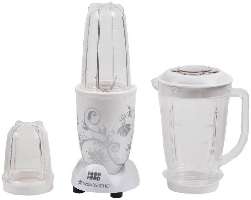 Wonderchef NUTRIBLEND WITH JAR WC WITH JAR 400 W Juicer Mixer Grinder(White, 3 Jars)