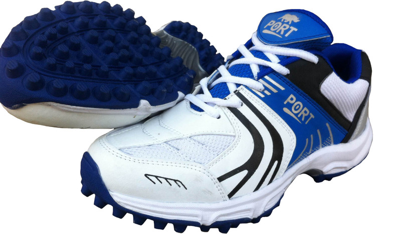 Port Advance Play Blue Synthetic Cricket Shoes For Men(White)