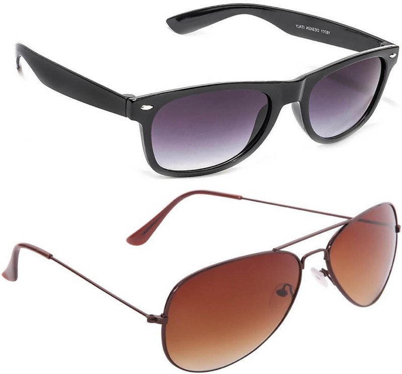 Magjons Wayfarer, Aviator Sunglasses(Black, Brown) Magjons Wayfarer, Aviator Sunglasses(Black, Brown)