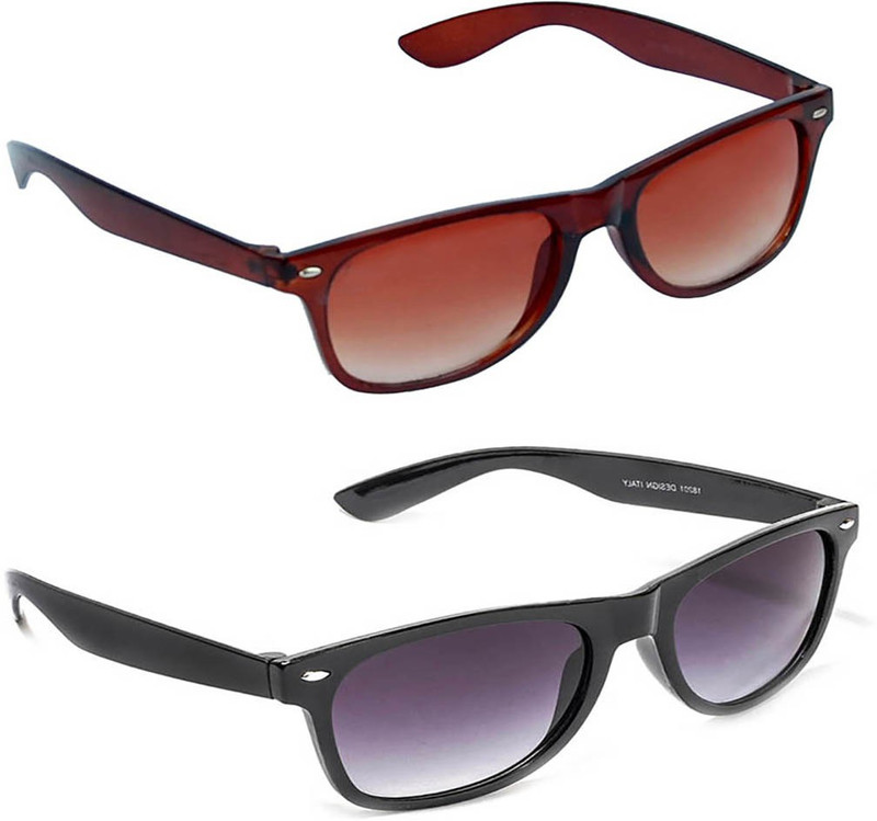 Magjons Wayfarer Sunglasses(Brown, Black) Magjons Wayfarer Sunglasses(Brown, Black)