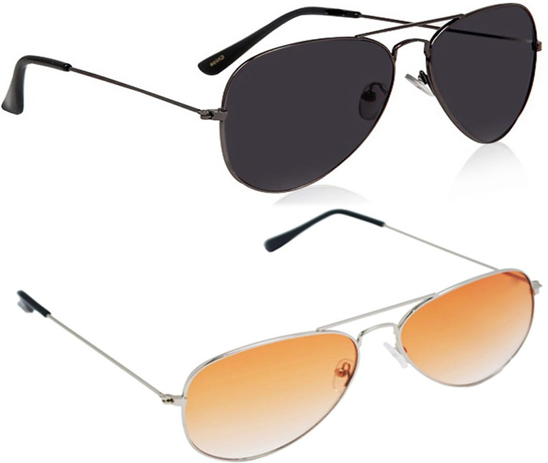 Magjons Aviator Sunglasses(Black, Orange) Magjons Aviator Sunglasses(Black, Orange)