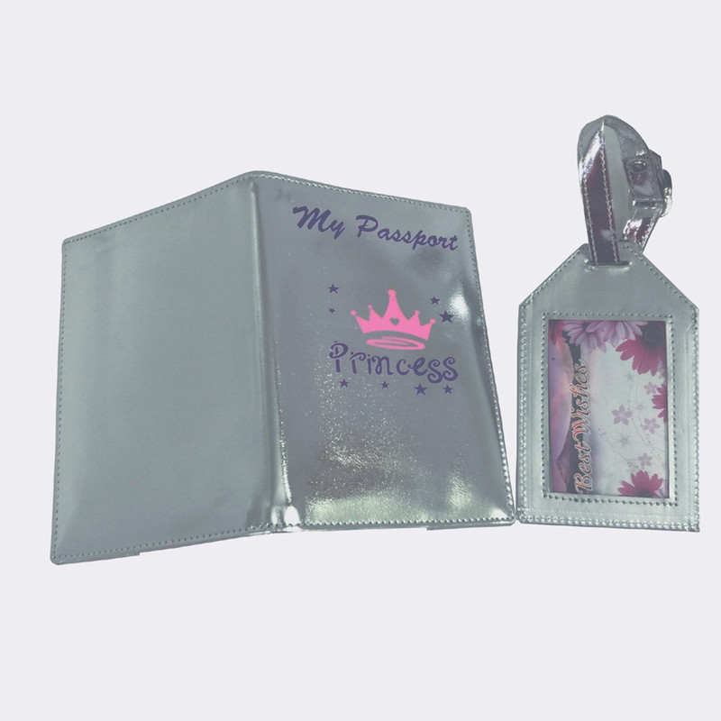 Lill Pumpkins Silver Princess passport cover and Laggage Tag(Silver)