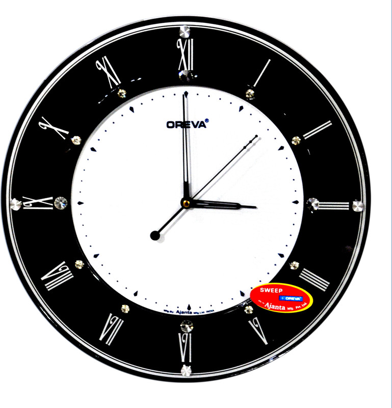 ajanta oreva Analog 30 cm X 30 cm Wall Clock(Black, With Glass)