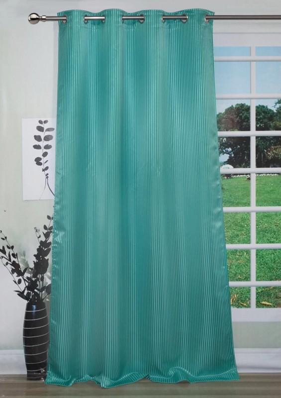 Lushomes 275 Cm 9 Ft Polyester Long, Striped Door Curtain