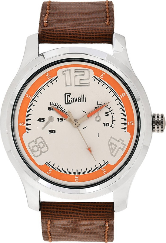 cavalli CW259 White Brown Dial Analog Watch  - For Men