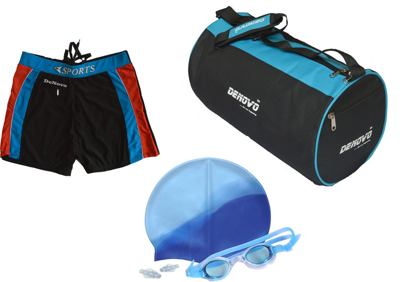 DeNovo Cap Goggle Bag Trunk (Free Size) Swimming Kit