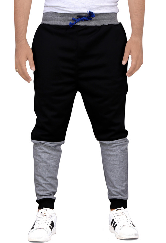 yuvraah Color Block Men Black, Grey Track Pants