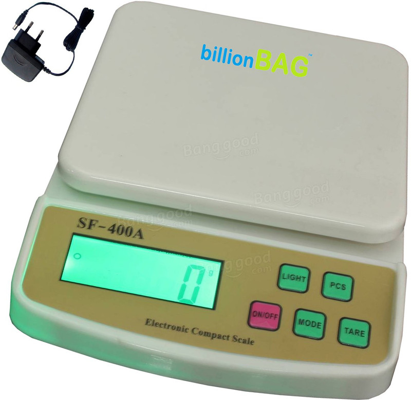 Billionbag Advanced SF 400A with Adaptor 5 Kg Digital Household Use And Backlight Weighing Scale(White)