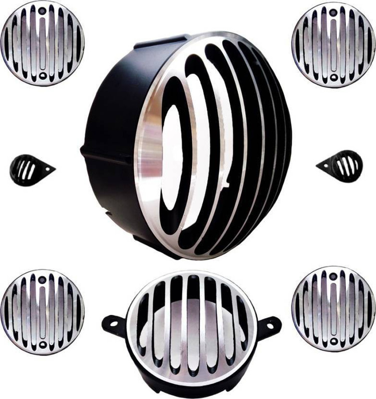 cadeau Metal Series CDG164 for Classic RE Bike Headlight Grill(Black, Silver)