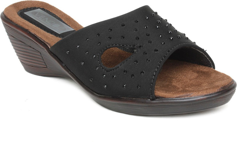 Vendoz Women Black Wedges