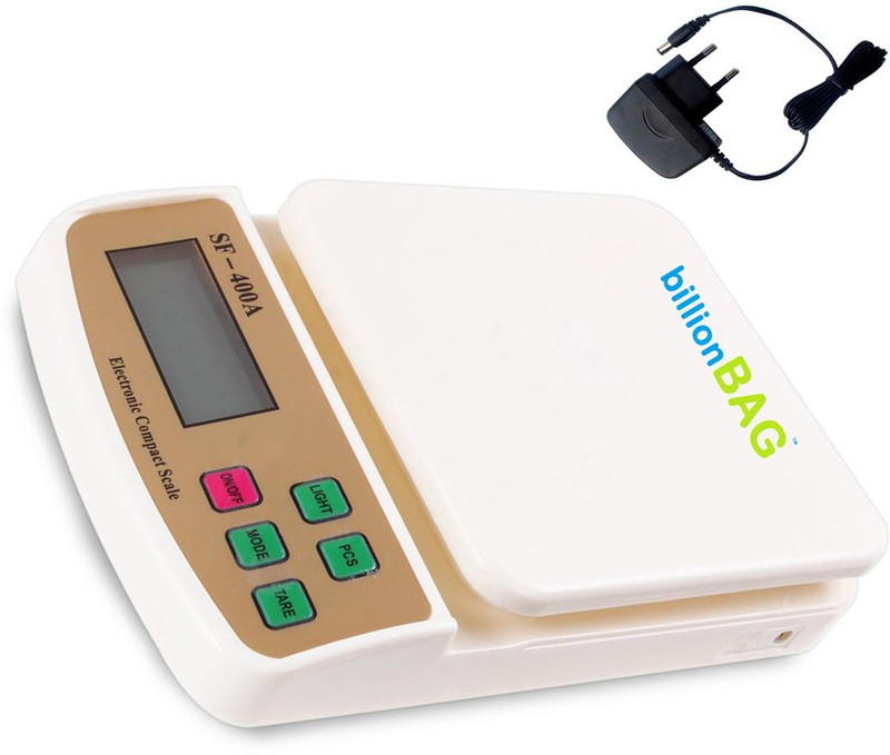 Billionbag Durable Ultra Light Electronic Digital SF 400A with Adaptor 7 Kg Best Qualtiy Kitchen Use Weighing Scale(White)
