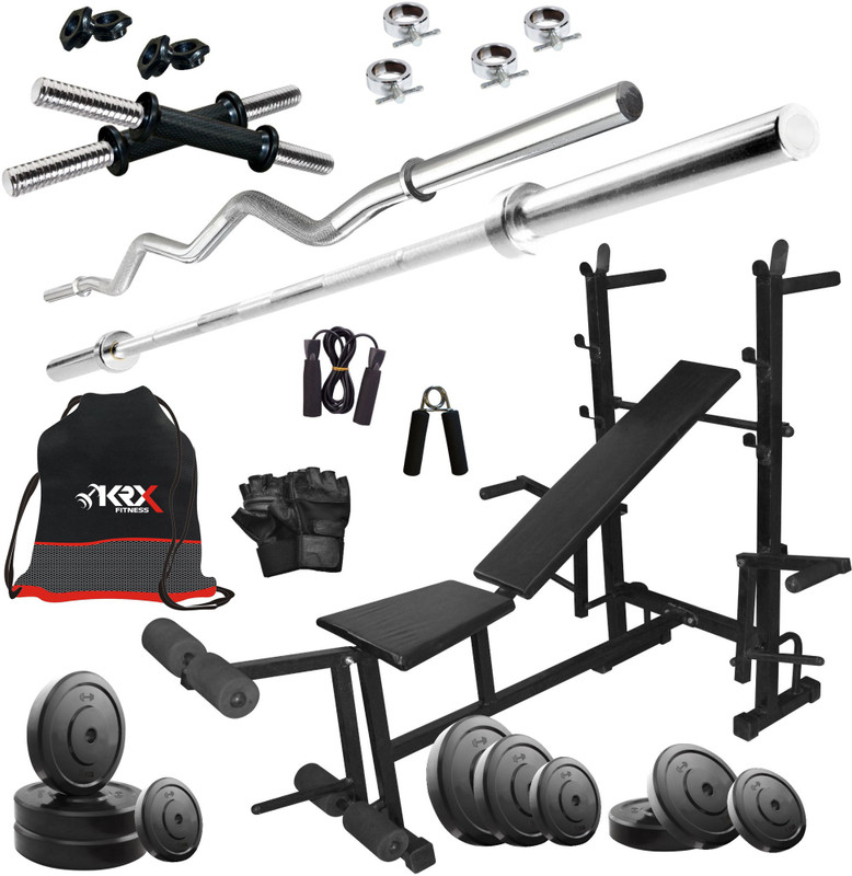 KRX 30 KG COMBO 35 WITH 8 IN 1 MULTIPURPOSE BENCH, Home Gym Kit