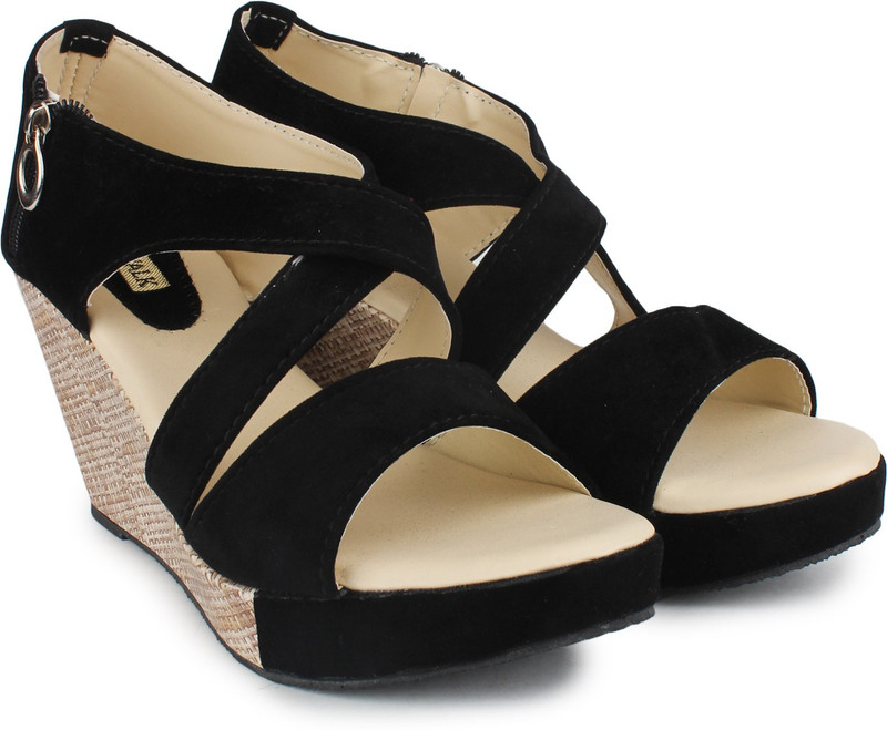 Moonwalk Women Black Wedges