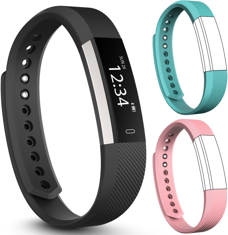 fbandz Altum-2Strap Fitness Smart Band(Teal, Pink Strap, Size : Free Size)