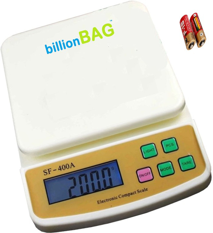 Billionbag Multi Powered Advanced SF 400A 5 Kg With Battery Digital Household Use And Backlight Weighing Scale(White)