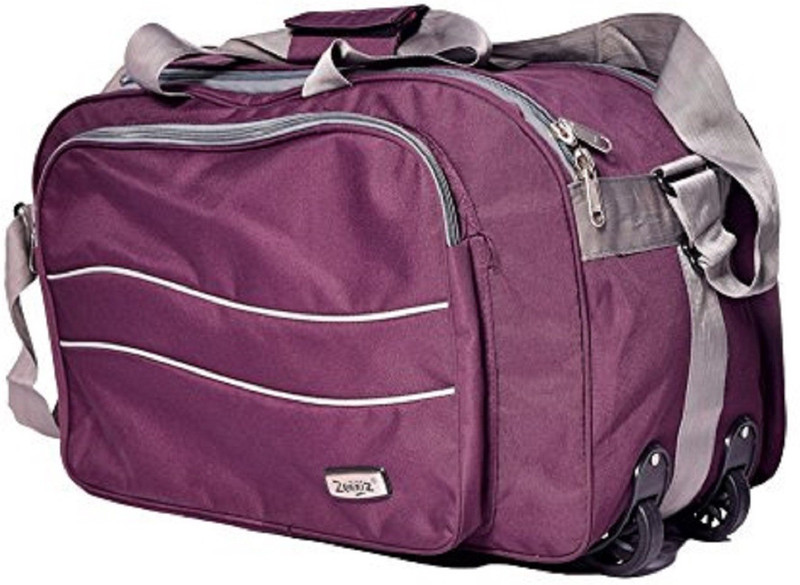 zenniz Zenniz Duffle for Travel DBag Cabin Luggage for Flight Light Weight Heavy Matty (Purple With Wheels) Duffel Strolley Bag(Purple)