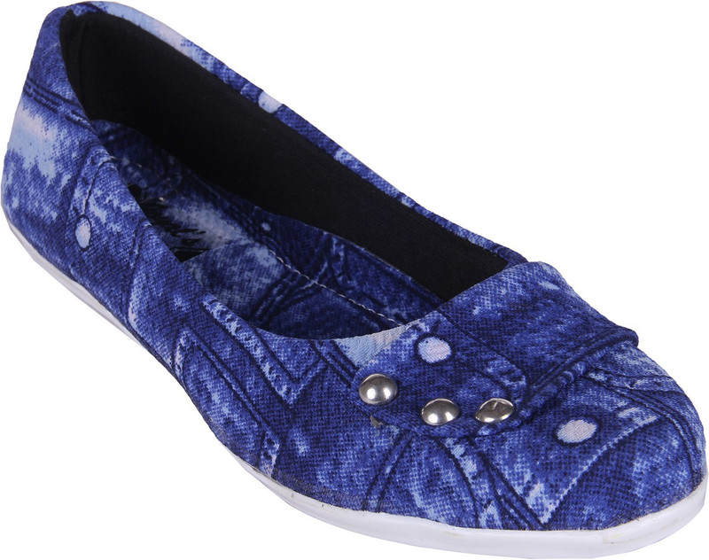 Goyal Blue Denim Print Bellies For Women(Blue)
