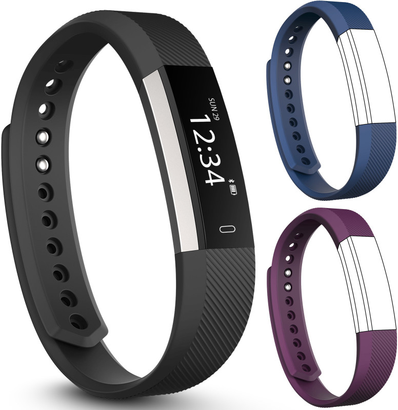 fbandz Altum-2Strap Fitness Smart Band(Blue, Purple Strap, Size : Free Size)