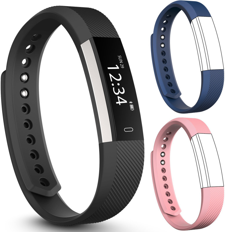 fbandz AltumHR-2Strap Fitness Smart Band(Blue, Pink Strap, Size : Free Size)