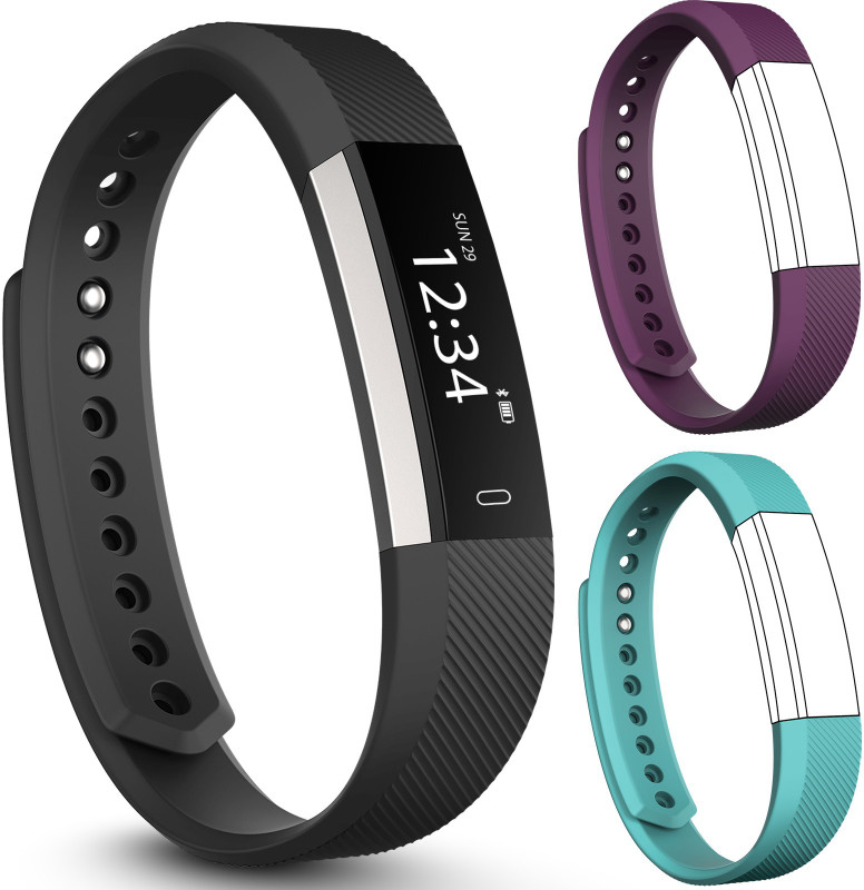 fbandz AltumHR-2Strap Fitness Smart Band(Purple, Teal Strap, Size : Free Size)