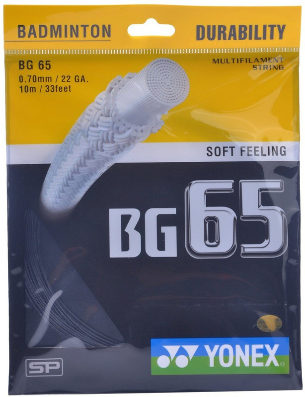 Yonex BG65 0.70 Badminton String - 10 m(Black)