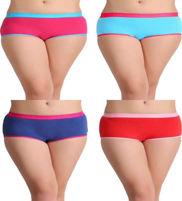 Leading Lady Panty Women Bikini Blue, Pink, Red, Blue Panty(Pack of 4)