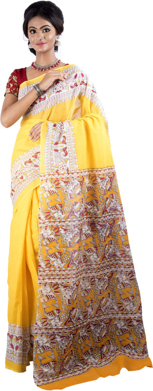 monidipa Printed Kasavu Cotton Blend Saree(Multicolor)
