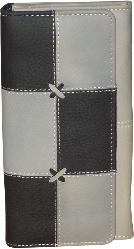 Style 98 Women Grey, Black Genuine Leather Wrist Wallet(5 Card Slots)