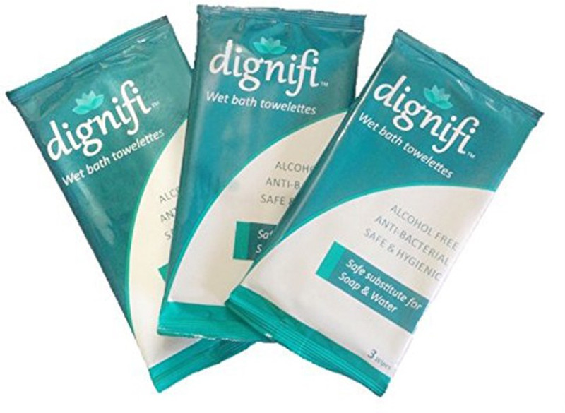 dignifi Bath Wipes With Aloe Vera & Olive Oil (90 Large Wipes In 30 Packs) For Complete Bath For Bedridden Patient(Pack of 90)