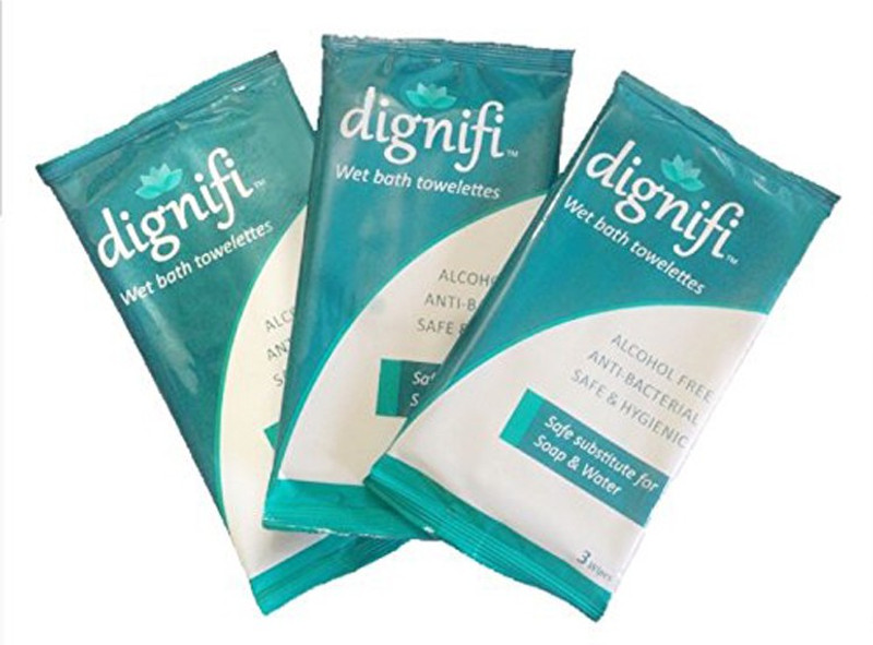 dignifi Bath Wipes with Aloe Vera & Olive Oil (60 large wipes in 20 packs) for complete bath for bedridden patients(Pack of 60)