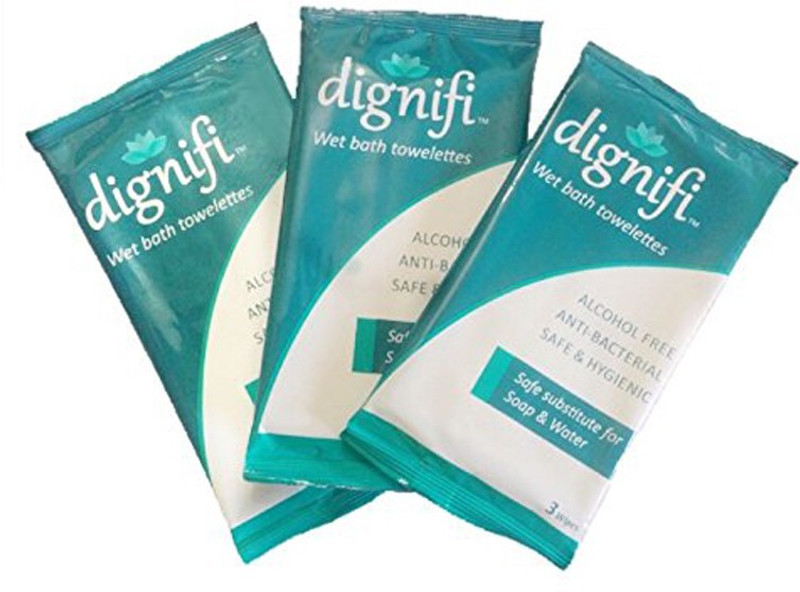 dignifi Bath Wipes With Aloe Vera & Olive Oil (45 Large Wipes In 15 Packs) For Bath For Bedridden Patients(Pack of 45)